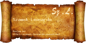 Szamek Leonarda névjegykártya